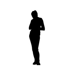 Sporty Woman Standing Bending Head Forward Front