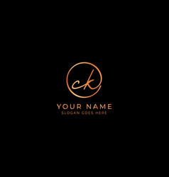 C K Ck Initial Letter Handwritten Signature Logo