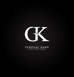 Initial Letter Gk Logo - Minimal Alphabet Logo