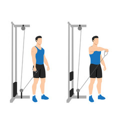 Man Doing Single Arm Cable Front Raise Exercise