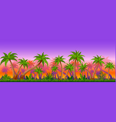 Tropical Palm Tree Seamless Sunset Flat Wallpaper