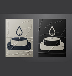 White Aroma Candle Icon Isolated On Crumpled