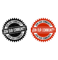 Join Our Community Black Rosette Stamp