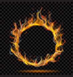 Round frame made fire Royalty Free Vector Image