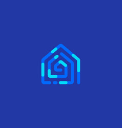 Abstract House Maze Fingerprint Icon Logo