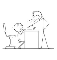 Boss Yelling At Office Worker Cartoon Stick Figure