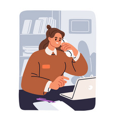 Business Phone Call Woman Employee Sitting