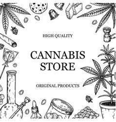 Cannabis Square Design For Packaging Social Media