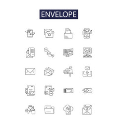 Envelope Line Icons And Signs Mailer