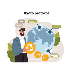 Man Presenting Kyoto Protocol Initiatives