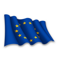 Realistic Waving Flag Of European Union