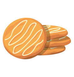 Round Sweet Biscuit Pile Cartoon Cookie Icon