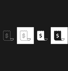 Set Paper Check And Financial Check Icon Isolated