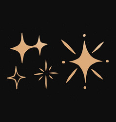 Sparkly Stars Gold Space Doodle Sticker