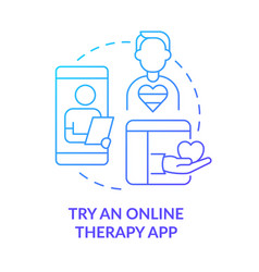 Try Online Therapy App Blue Gradient Concept Icon