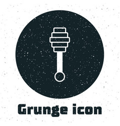 Grunge Honey Dipper Stick Icon Isolated On White