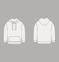 White Color Jacket Hoodie Front And Back View Long