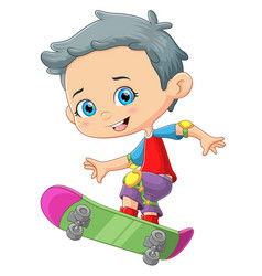 Cool Boy Is Playing A Skateboard And Showing Some