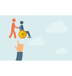 Hand Pointing To A Man Push In Wheelchair