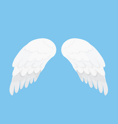 Angel Wings White In Cartoon Style Isolated