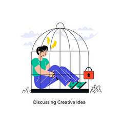 Discussing Creative Idea Flat Style Design