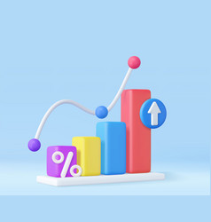 3d Business Bar Graph Strategy Concept