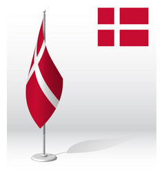 Denmark Flag On Flagpole For Registration