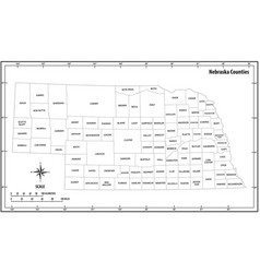 Nebraska State Outline Administrative Map