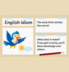 English Idiom Early Bird Catches Worm