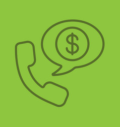 Phone Talk About Money Linear Icon