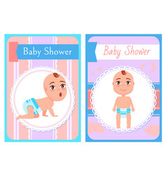 Baby Shower Posters Newborn On All Fours Standing