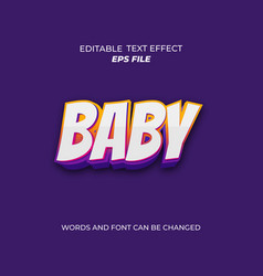 Baby Text Effect Font Editable Typography 3d