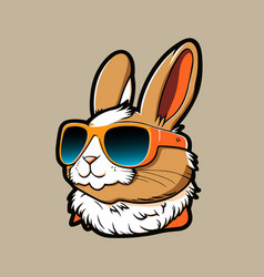 Cool Rabbit In Sunglasses Sticker For T-shirt