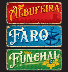 Funchal Faro Albufeira Portuguese City Plates