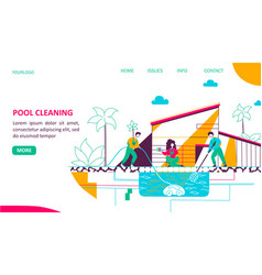 Pool Cleaning Landing Page Flat Template