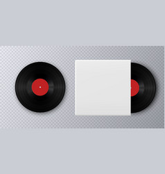 Realistic Vinyl Record With Cover Mockup