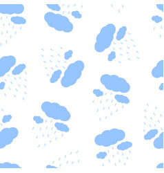 Cloud With Rain Drops Seamless Pattern Simple