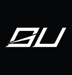 Gu Logo Monogram Letter With Slice Style