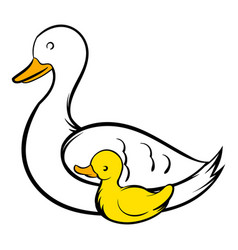 Mother Swan And Cygnet Icon Icon Cartoon