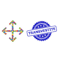 Scratched Transvestite Stamp And Multicolored