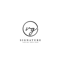 V G Vg Initial Letter Handwritten Signature Logo