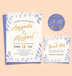 Wedding Invitation With Vintage Leaf Frame