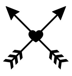 Crossed Arrows Centered Heart