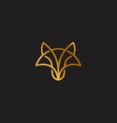 Fox Line Logo With Gold Color Elegant