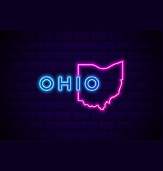 Ohio Us State Glowing Neon Lamp Sign Realistic