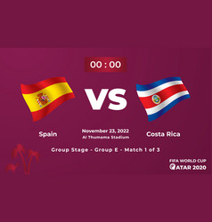 Spain Vs Costa Rica Football Match Template Fifa