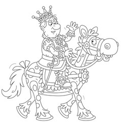 Angry King In Full Dress Riding A Spotted Horse