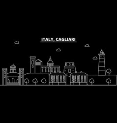 Cagliari Silhouette Skyline Italy