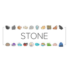 Stone Rock Texture Nature Icons Set