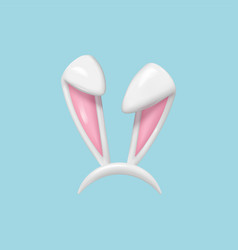 3d Easter Bunny Ears Isolated Realistic Hare